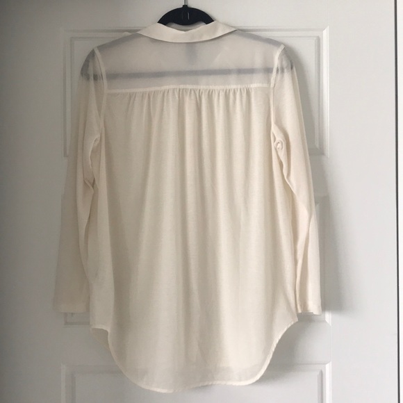 H&M Button-Down Blouse w/Embellished Shoulders - Picture 2 of 7